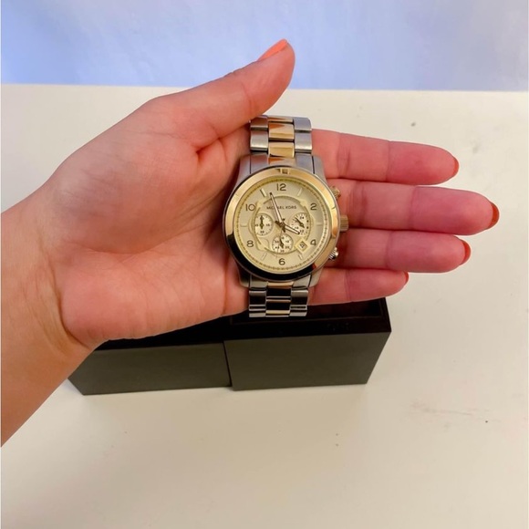 Michael Kors Mens Womens New In Box gold and silver watch metal strap wristband - Picture 1 of 4